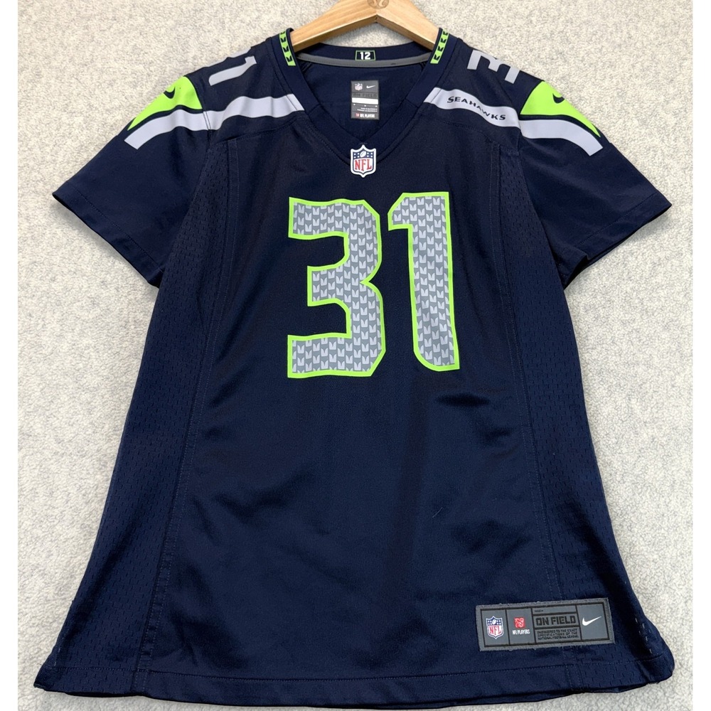Nike Mens Seattle Seahawks Game Jersey Navy Blue #31 Kam Chancellor Logo NFL M